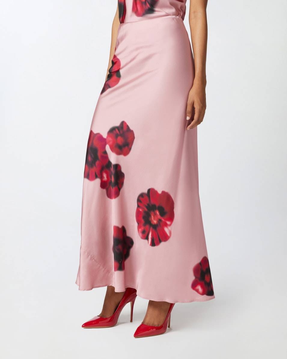 Pinko Langer Satinrock mit Blumenprint Kauf eins, bekomm eins gratis