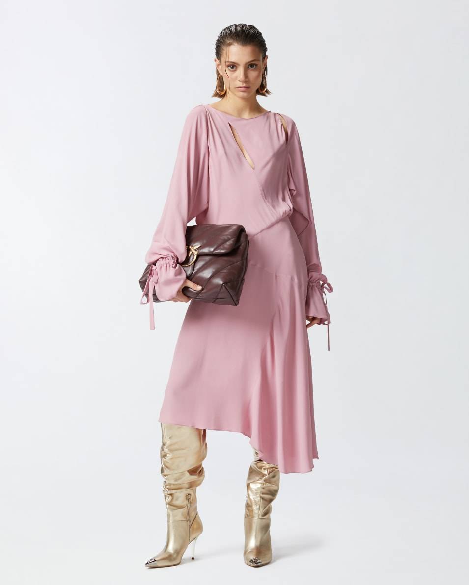 Pinko Asymmetrisches Midikleid aus Crêpe VIP-Rabatte