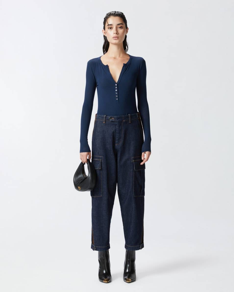 Pinko Dunkelblaue Cargo-Jeans mit Maxitaschen Super Sparpreis