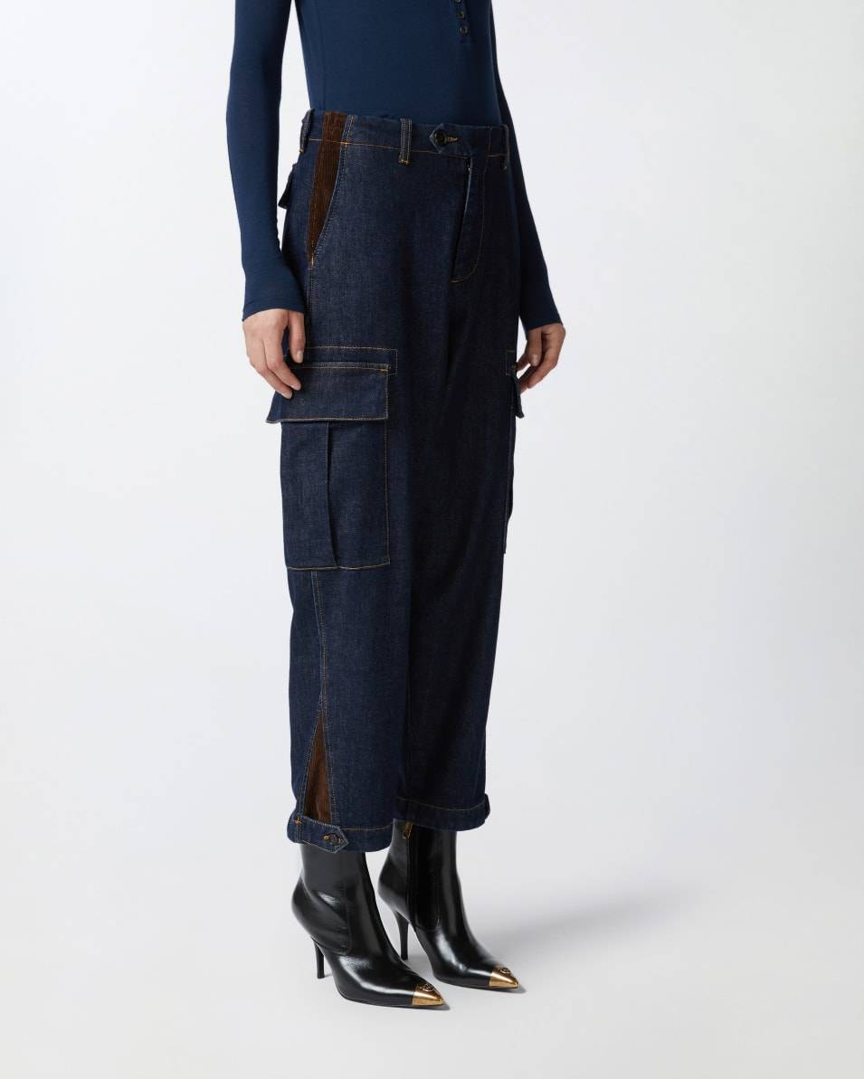 Pinko Dunkelblaue Cargo-Jeans mit Maxitaschen Super Sparpreis