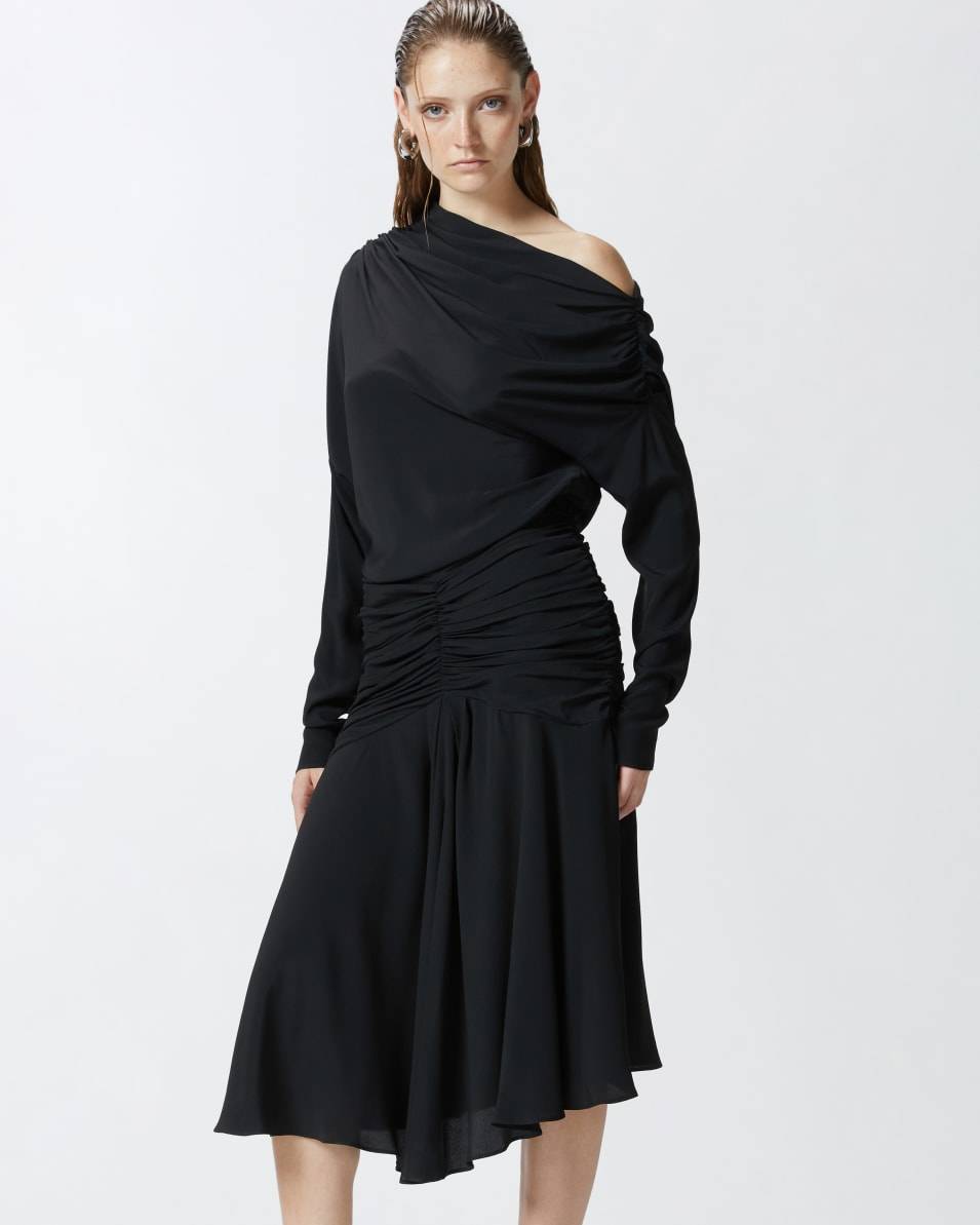 Pinko Crêpe-Midikleid mit Drapierungen aus Seidenmix Begrenzte Freigabe