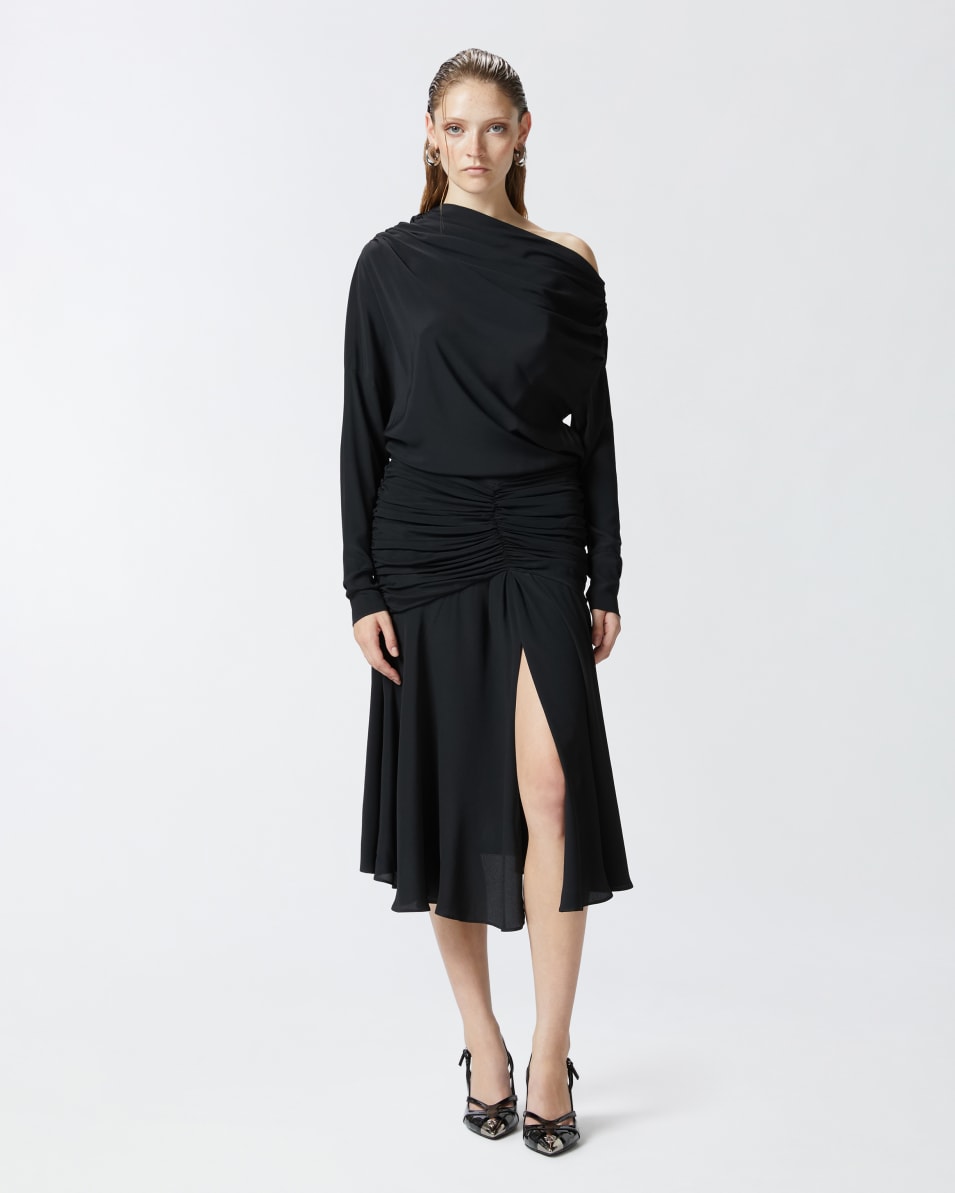 Pinko Crêpe-Midikleid mit Drapierungen aus Seidenmix Begrenzte Freigabe