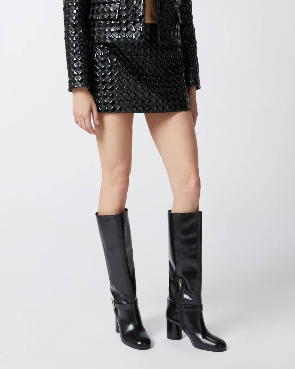 Pinko Lacklederminirock mit Steppmuster Verkauf