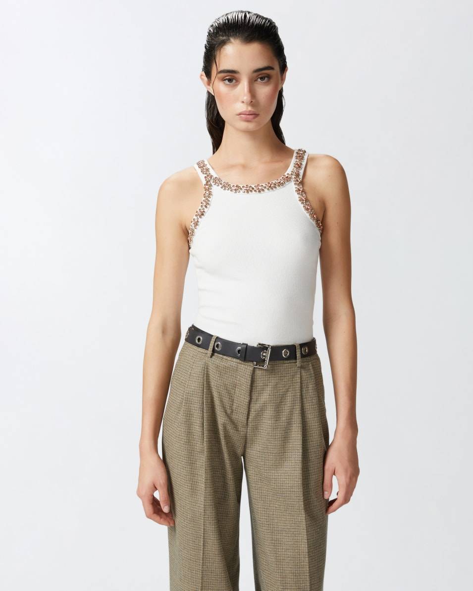 Pinko Tanktop mit glänzender Stickerei Blitzverkäufe