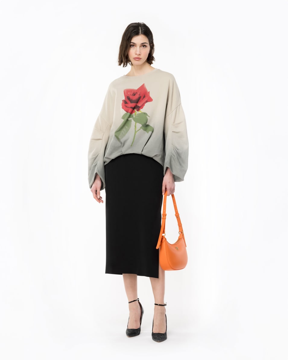Pinko Farbverlauf-Sweatshirt mit Rosen-Print Muttertagsangebot