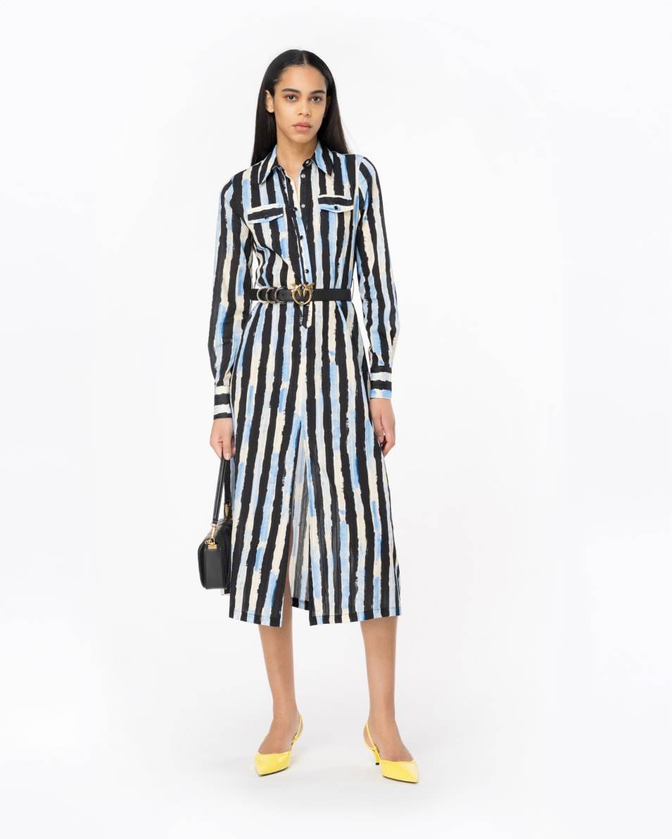 Pinko Hemdblusenkleid Pinselstrich Online Outlet