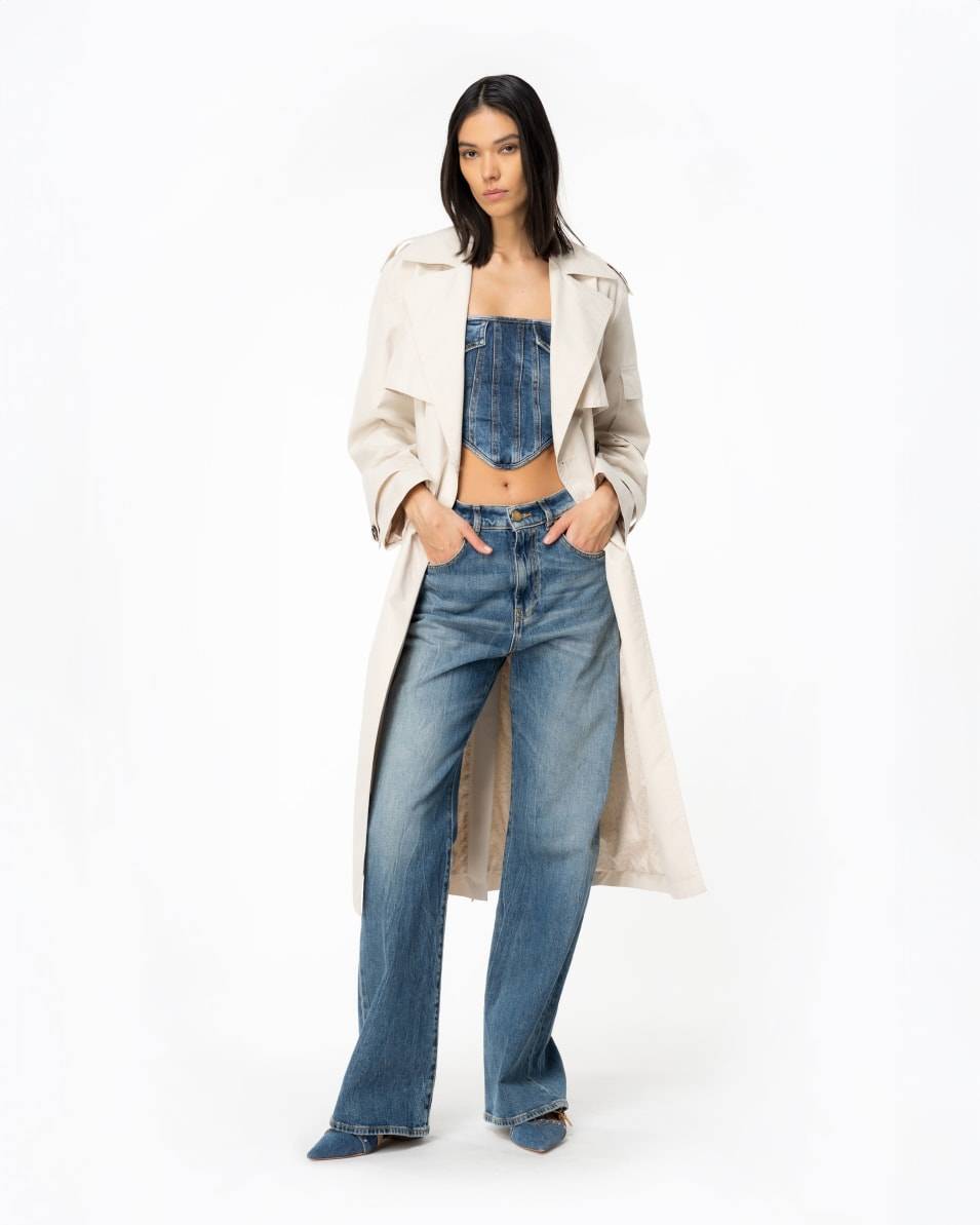 Pinko Wide-Leg-Jeans aus Vintage-Denim Tiefpreis