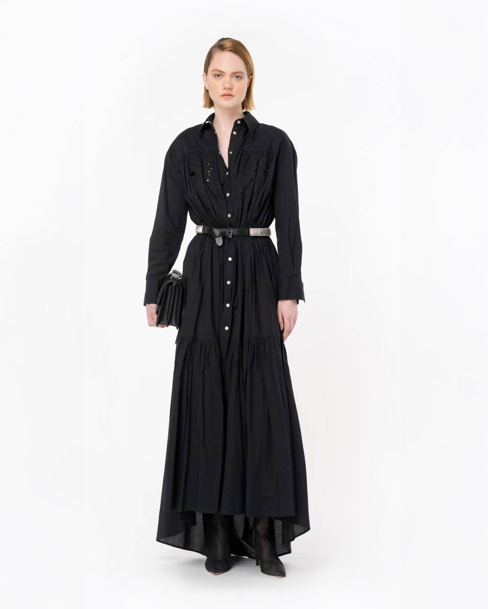 Pinko Hemdblusenkleid mit Lochspitze im Rodeo-Stil Valentinstagsangebot
