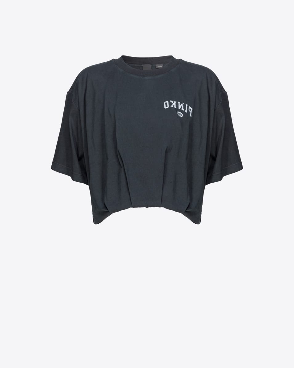 Pinko Cropped-T-Shirt mit Logoprint