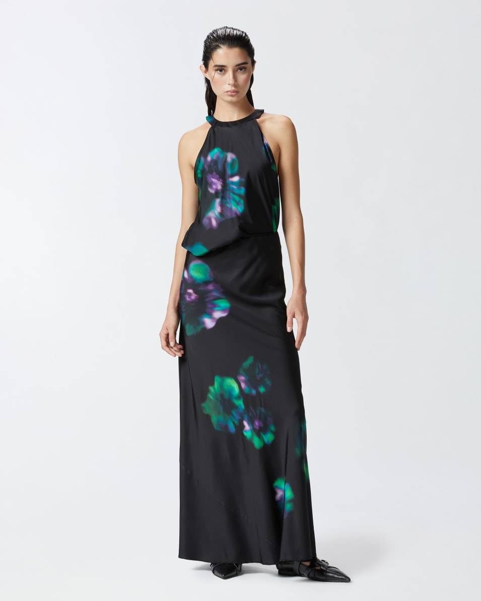 Pinko Langer Satinrock mit Blumenprint Blitzverkäufe