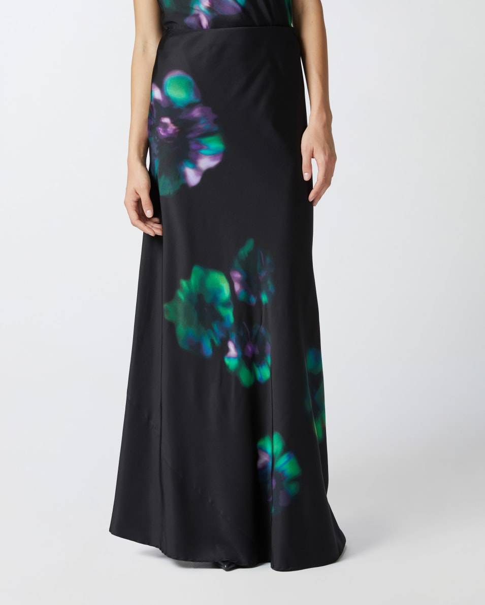 Pinko Langer Satinrock mit Blumenprint Blitzverkäufe