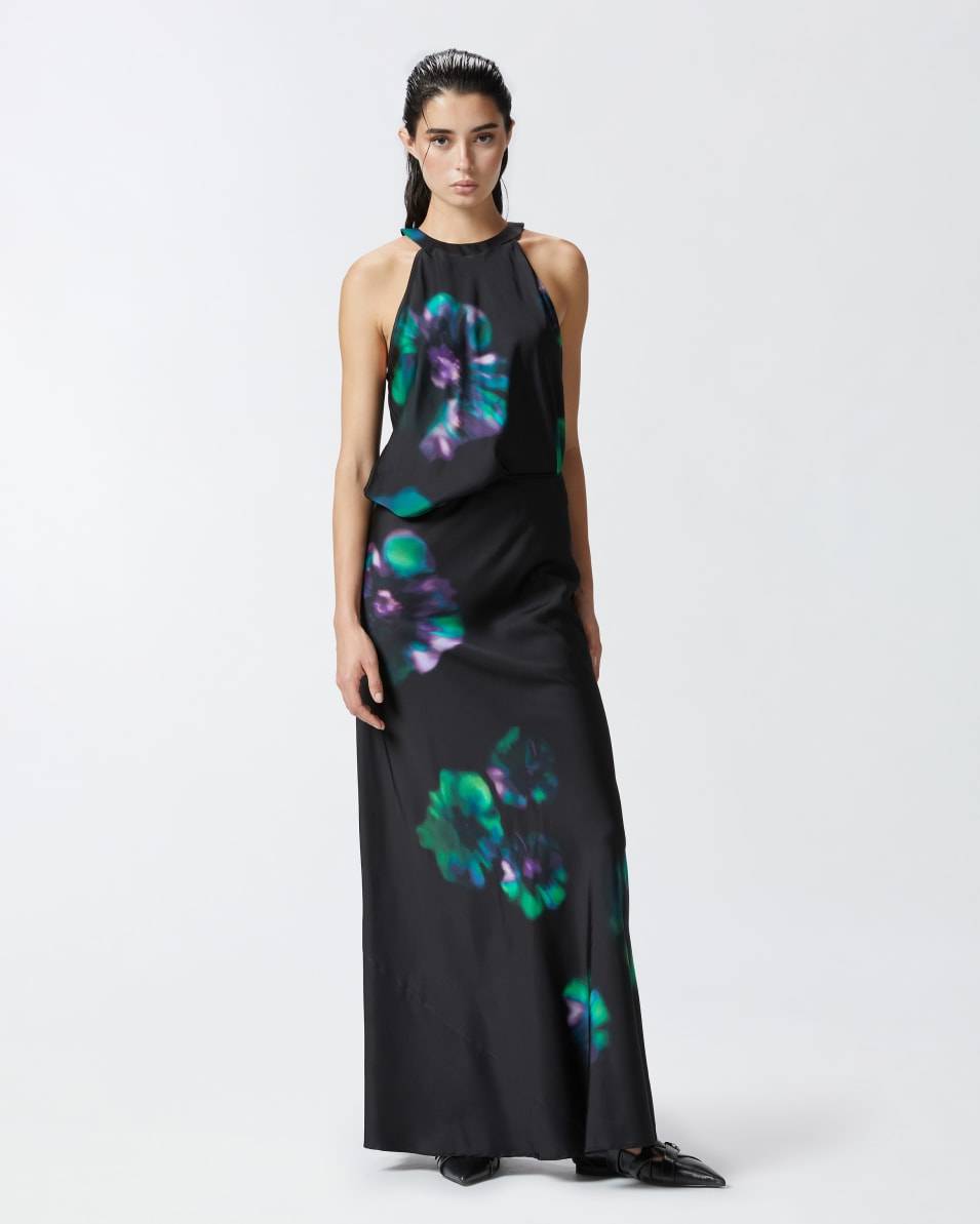 Pinko Ärmelloses Top aus Satin mit Blumenprint Kostenloser Versand