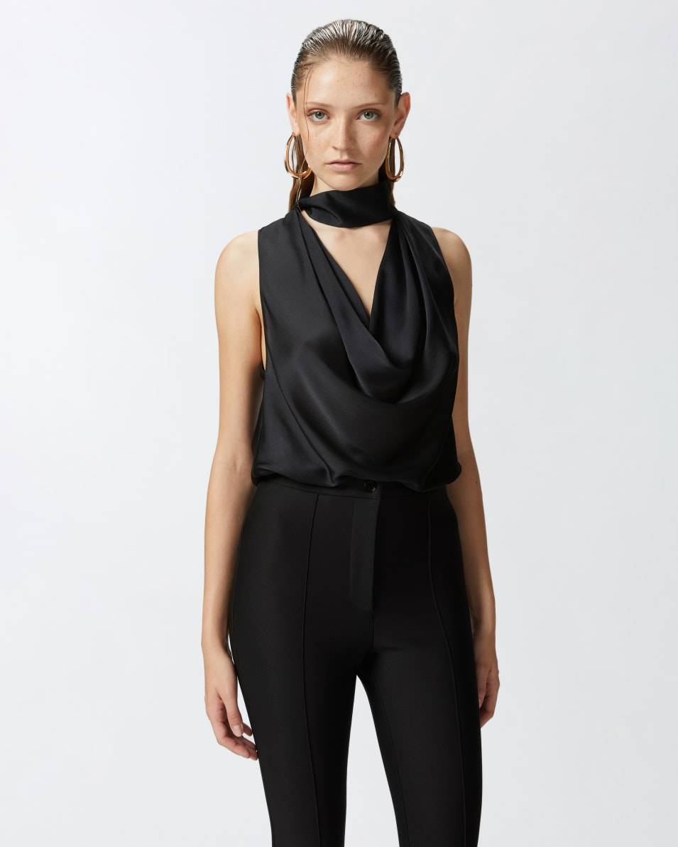 Pinko Drapiertes Top aus gekräuseltem Satin Limitierter Zeitrabatt