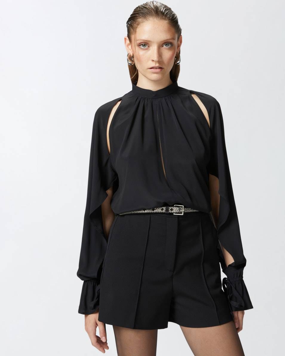 Pinko Bluse aus Seidenmix mit Volantärmeln Rabatt