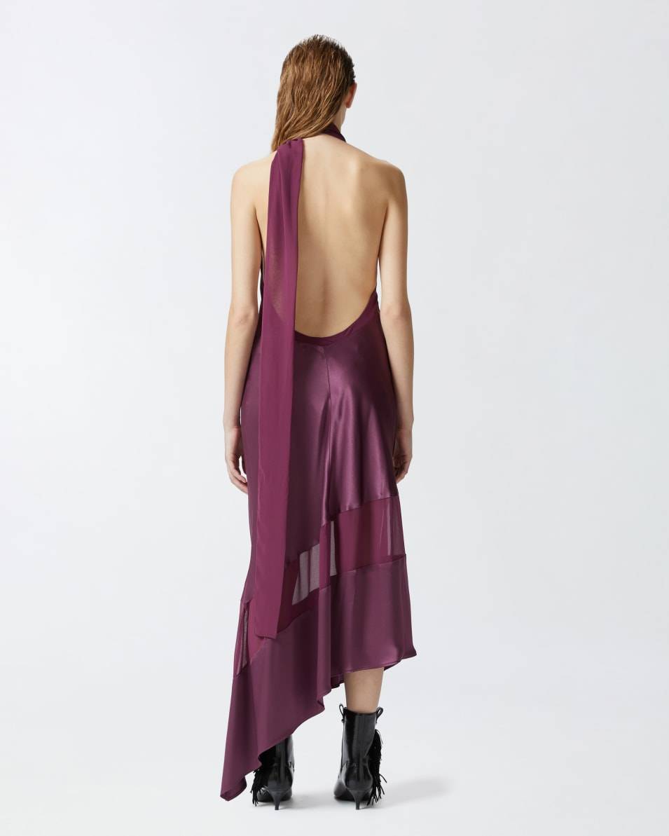 Pinko Rückenfreies Kleid aus Satin und Georgette Begrenztes Angebot