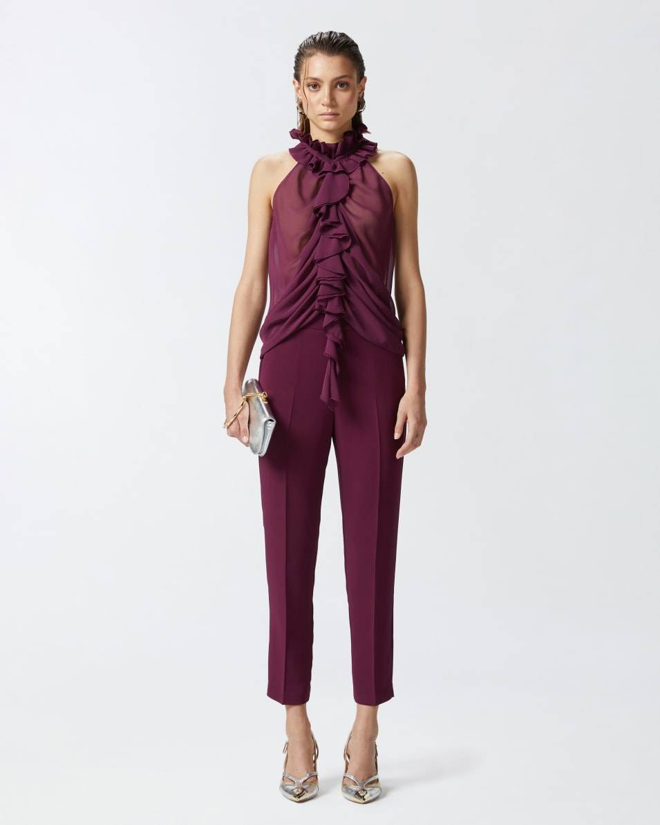 Pinko Georgette-Top mit Rüschen Preisnachlass