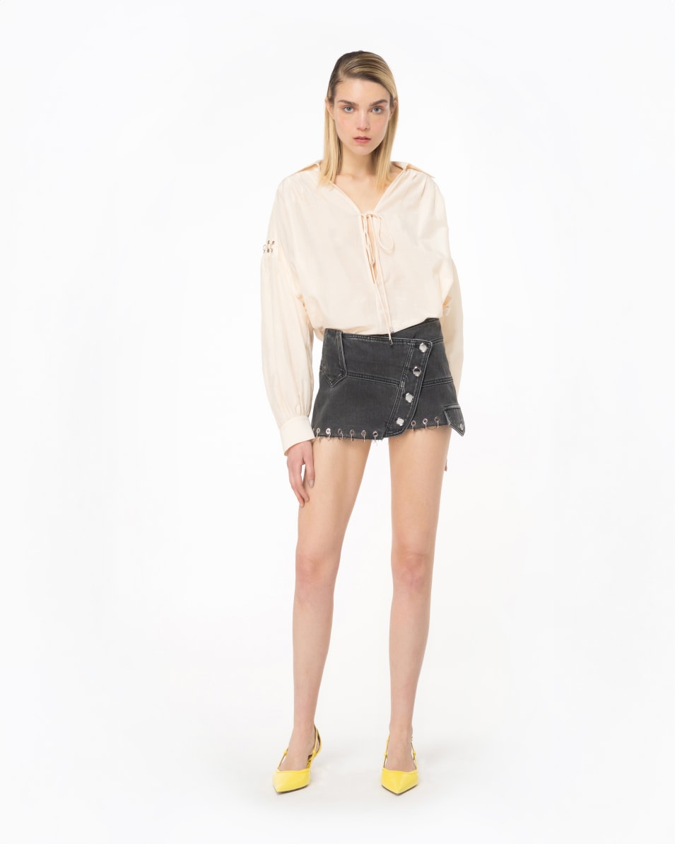 Pinko Voile-Bluse mit Piercings Weihnachtsangebot
