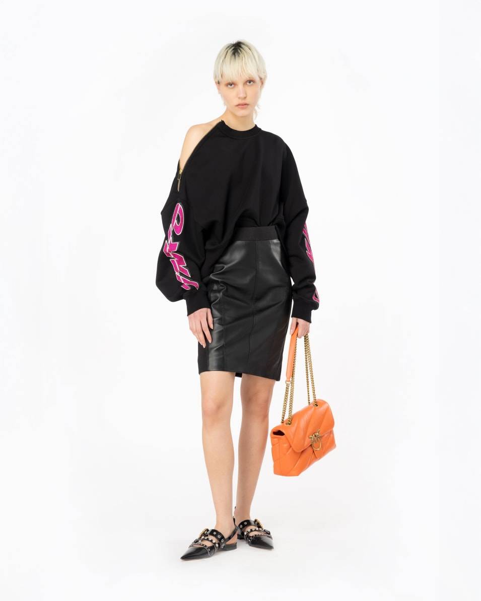 Pinko Crop-Sweatshirt mit strassbesetztem Print Exklusive Angebote