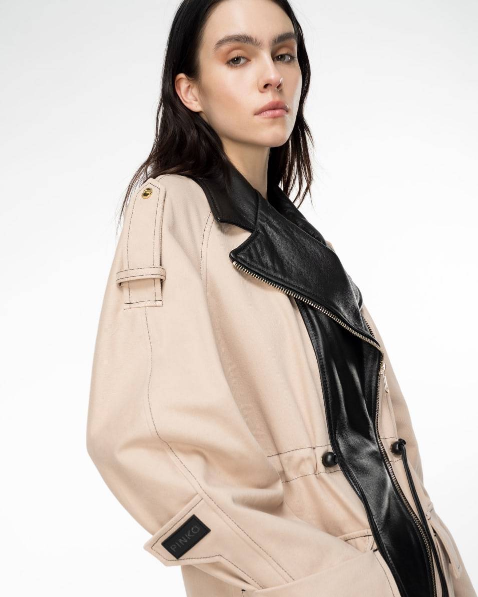 Pinko Parka aus Baumwolle und Leder Kauf eins, bekomm eins gratis