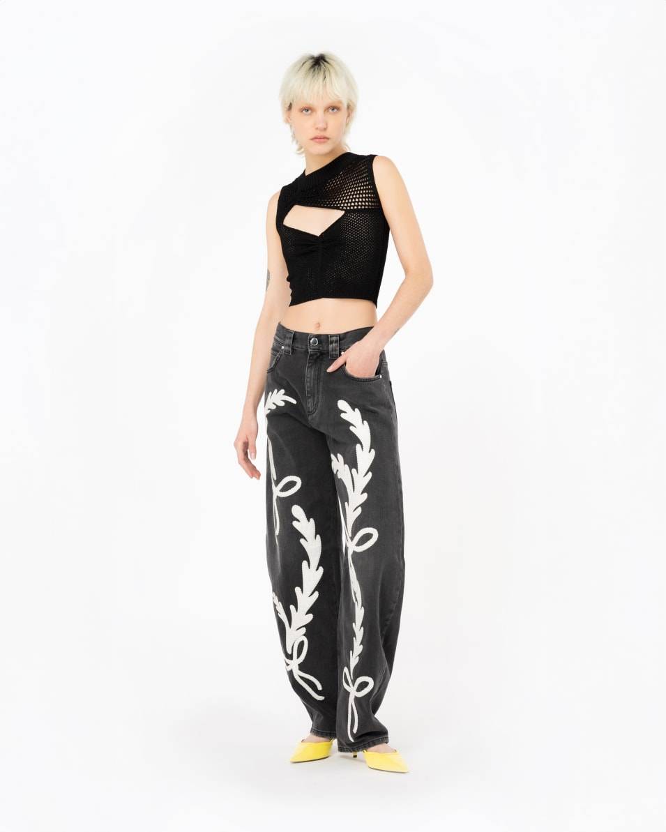 Pinko Crop-Top Netzgewebe Im Verkauf