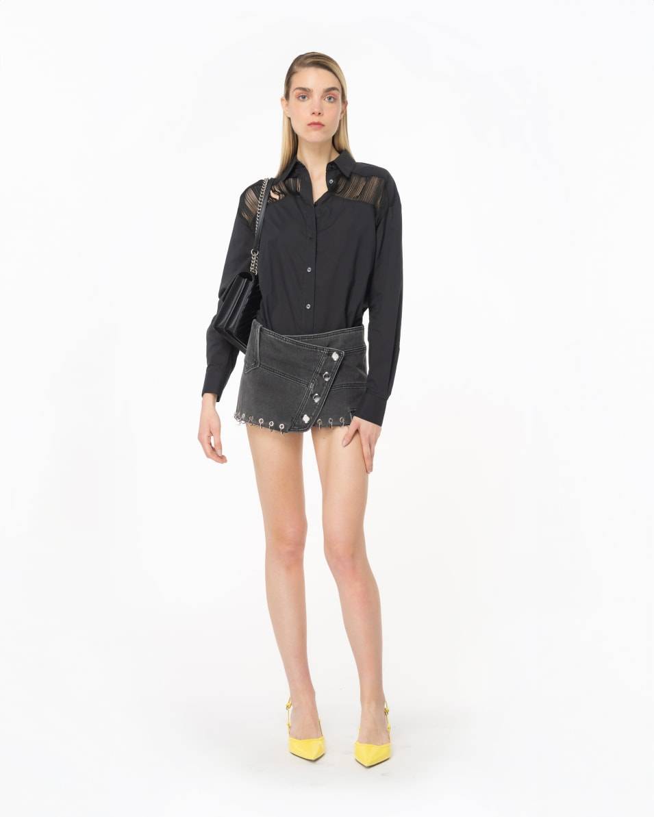 Pinko Musselin-Hemdbluse mit Fransen Online