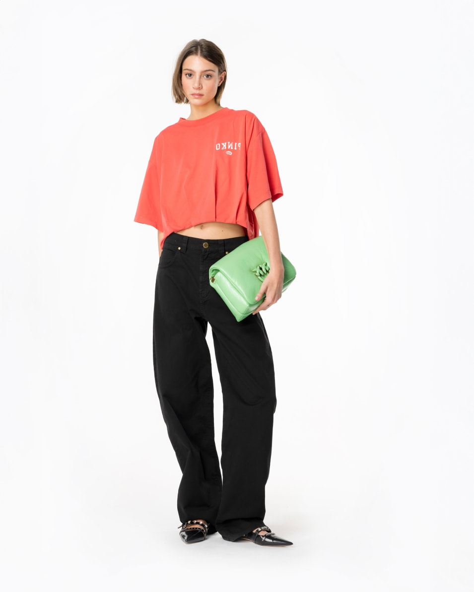 Pinko Cropped-T-Shirt mit Logoprint Outlet