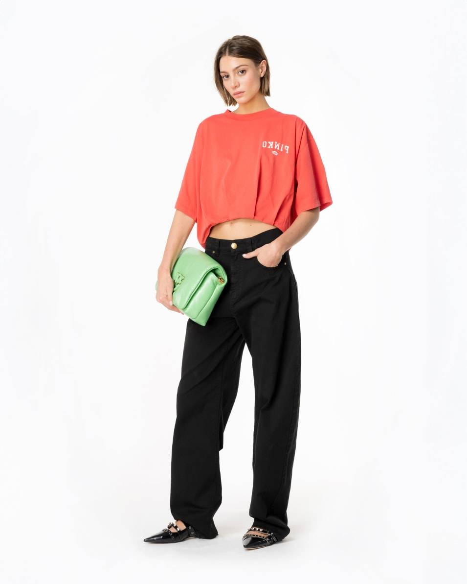 Pinko Cropped-T-Shirt mit Logoprint Outlet