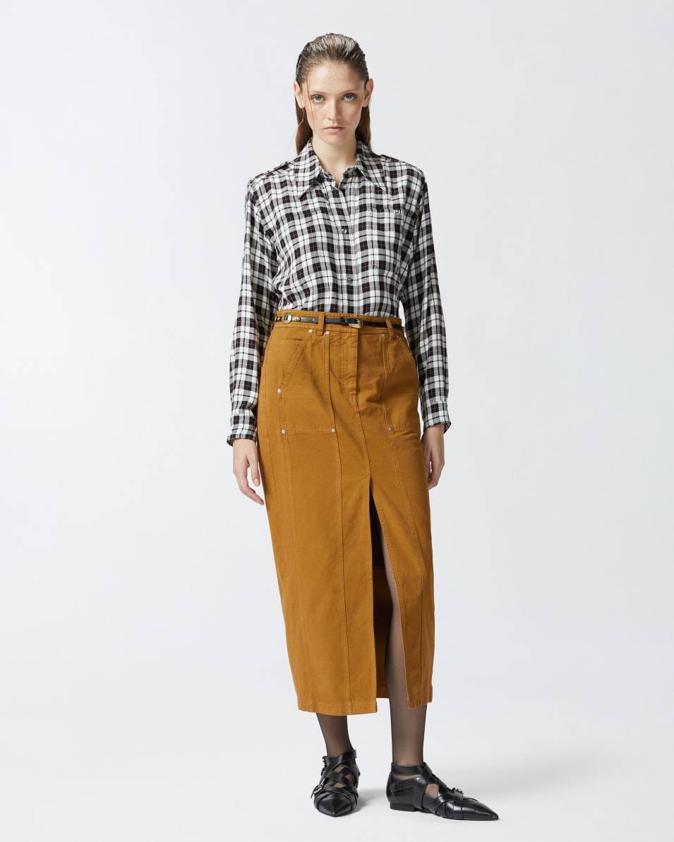Pinko Langer Rock aus Baumwolle in Workwear-Optik Große Rabatte