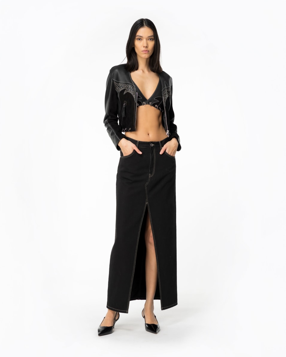 Pinko Rodeo-Top aus Leder und Veloursleder Wochenangebot