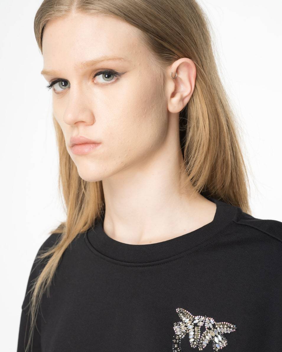 Pinko Boxy-Sweatshirt Love-Birds-Stickerei Riesige Rabatte