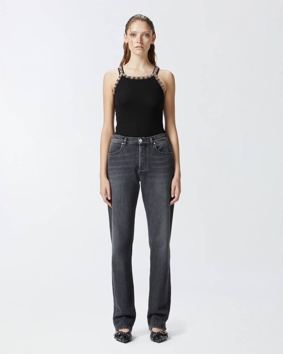 Pinko Gerade Jeans aus dunkelgrauem Denim Großer Ausverkauf