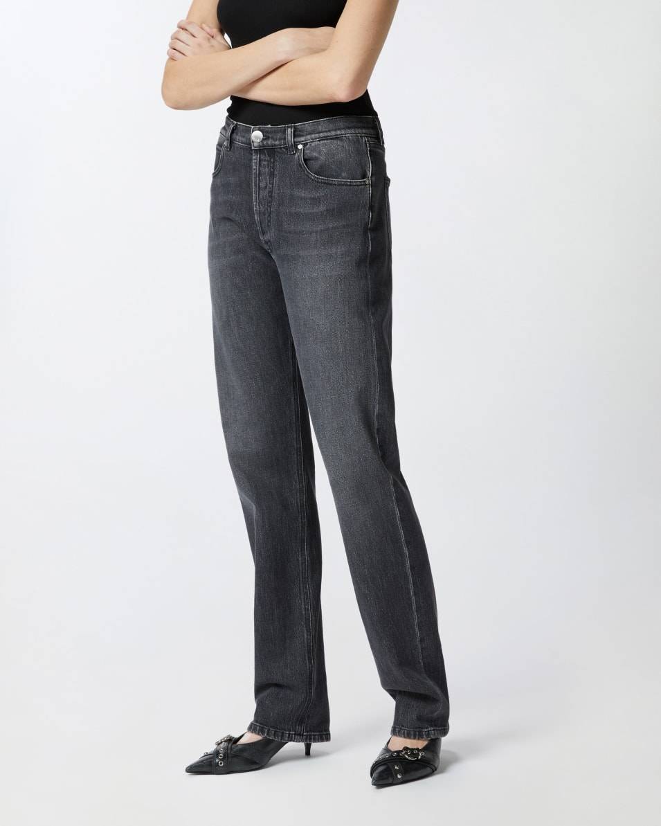 Pinko Gerade Jeans aus dunkelgrauem Denim Großer Ausverkauf