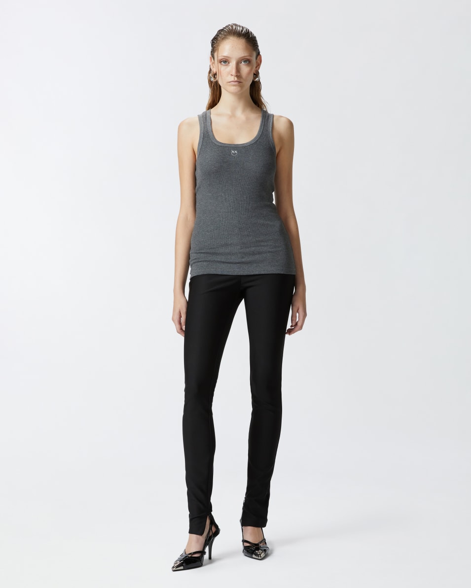 Pinko Geripptes Tanktop mit Logo Begrenztes Angebot