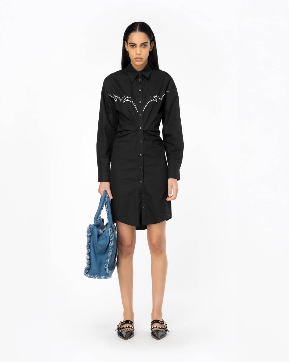 Pinko Mini-Hemdblusenkleid Stickerei im Rodeo-Stil Speichern exportieren