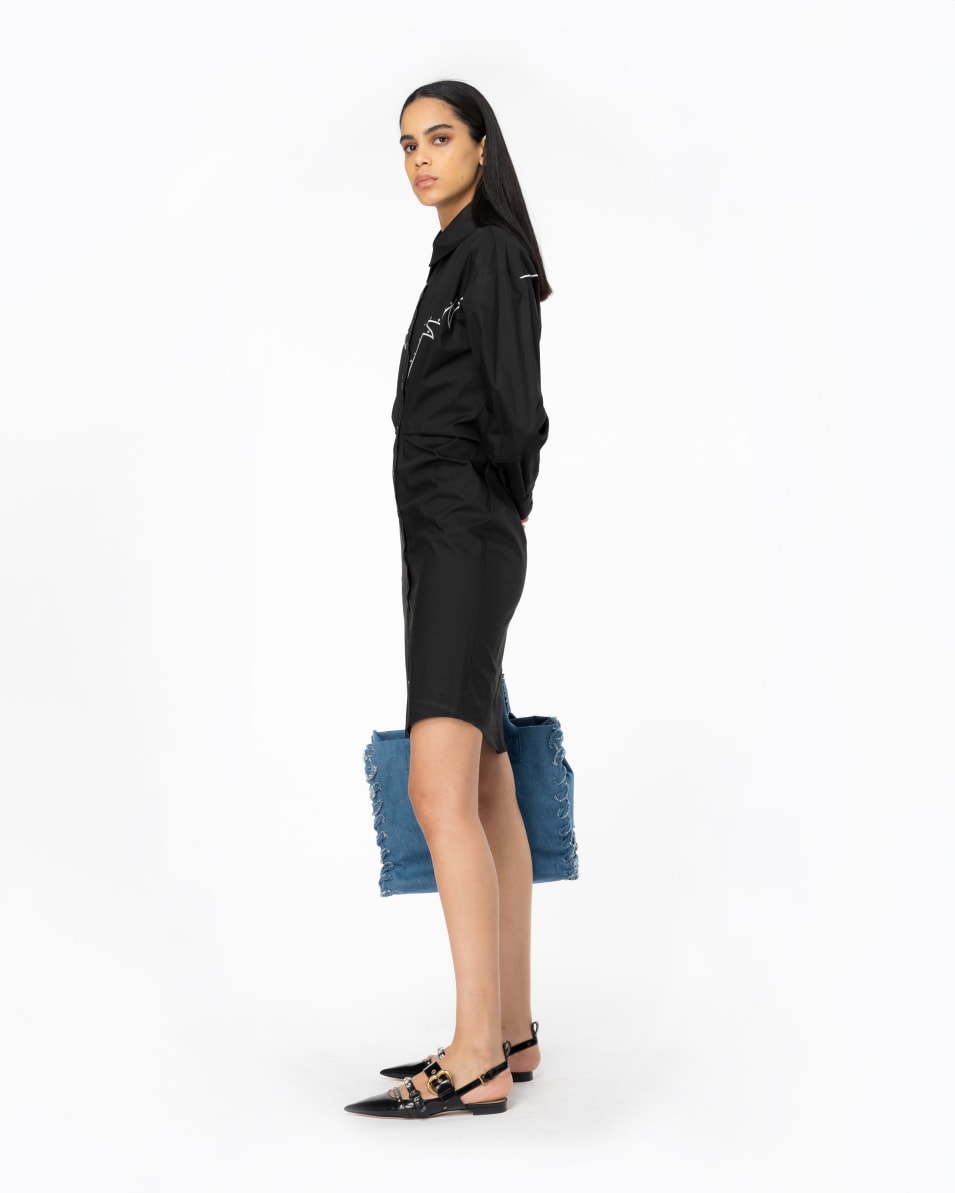 Pinko Mini-Hemdblusenkleid Stickerei im Rodeo-Stil Speichern exportieren