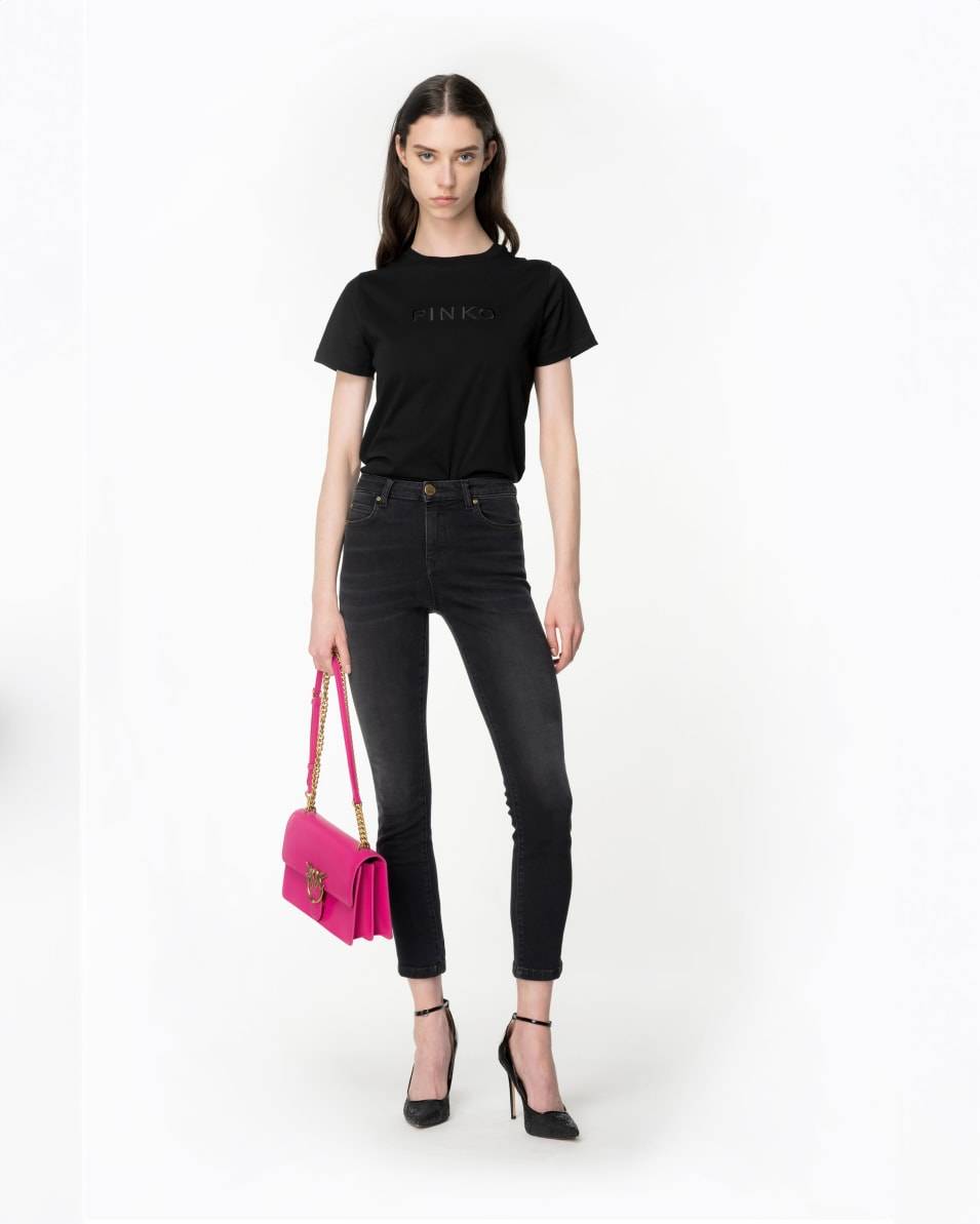 Pinko Skinny-Jeans aus schwarzem Stretch-Denim Limitierter Zeitrabatt
