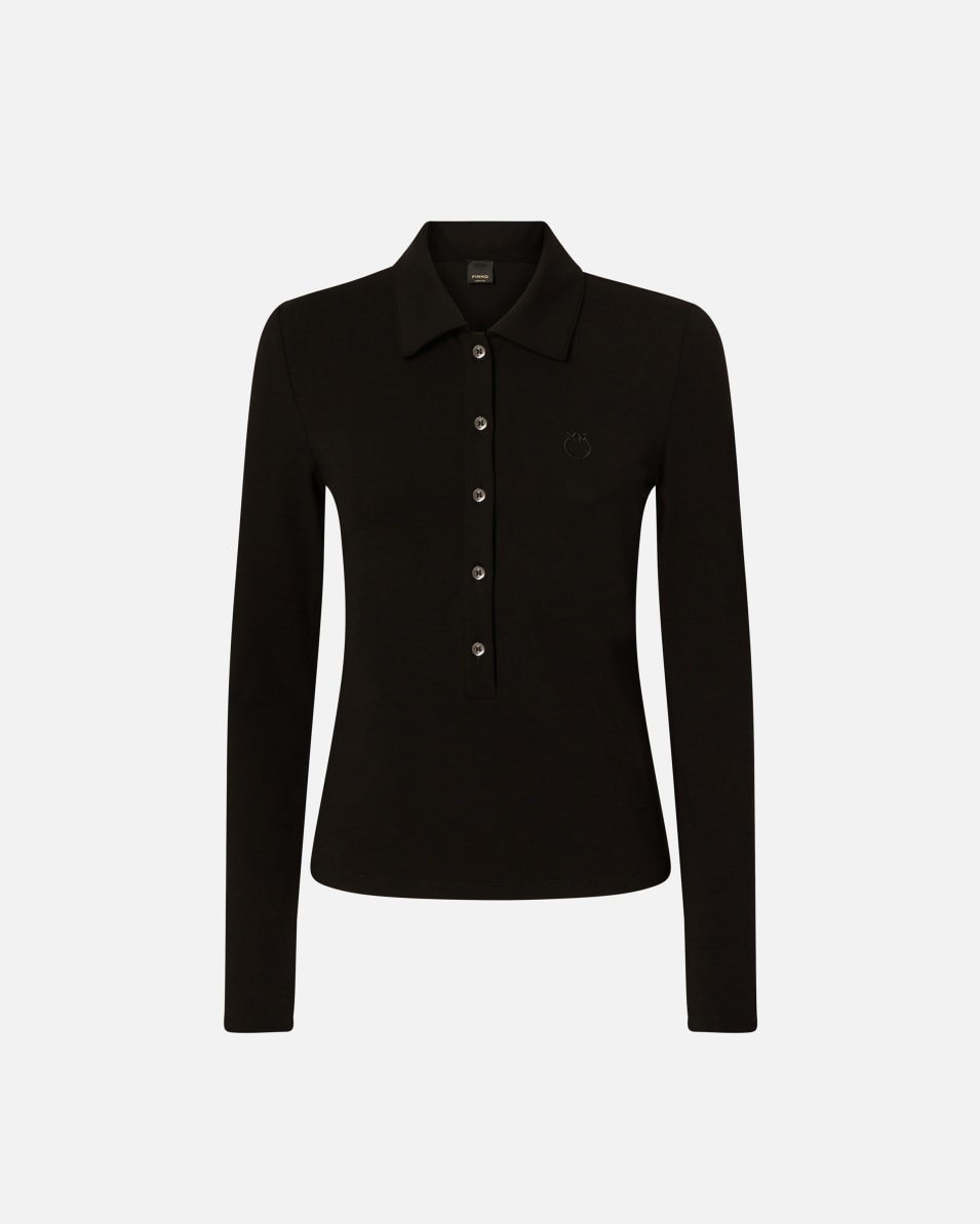 Pinko Langarm-Poloshirt mit Logostickerei Versandkostenfrei