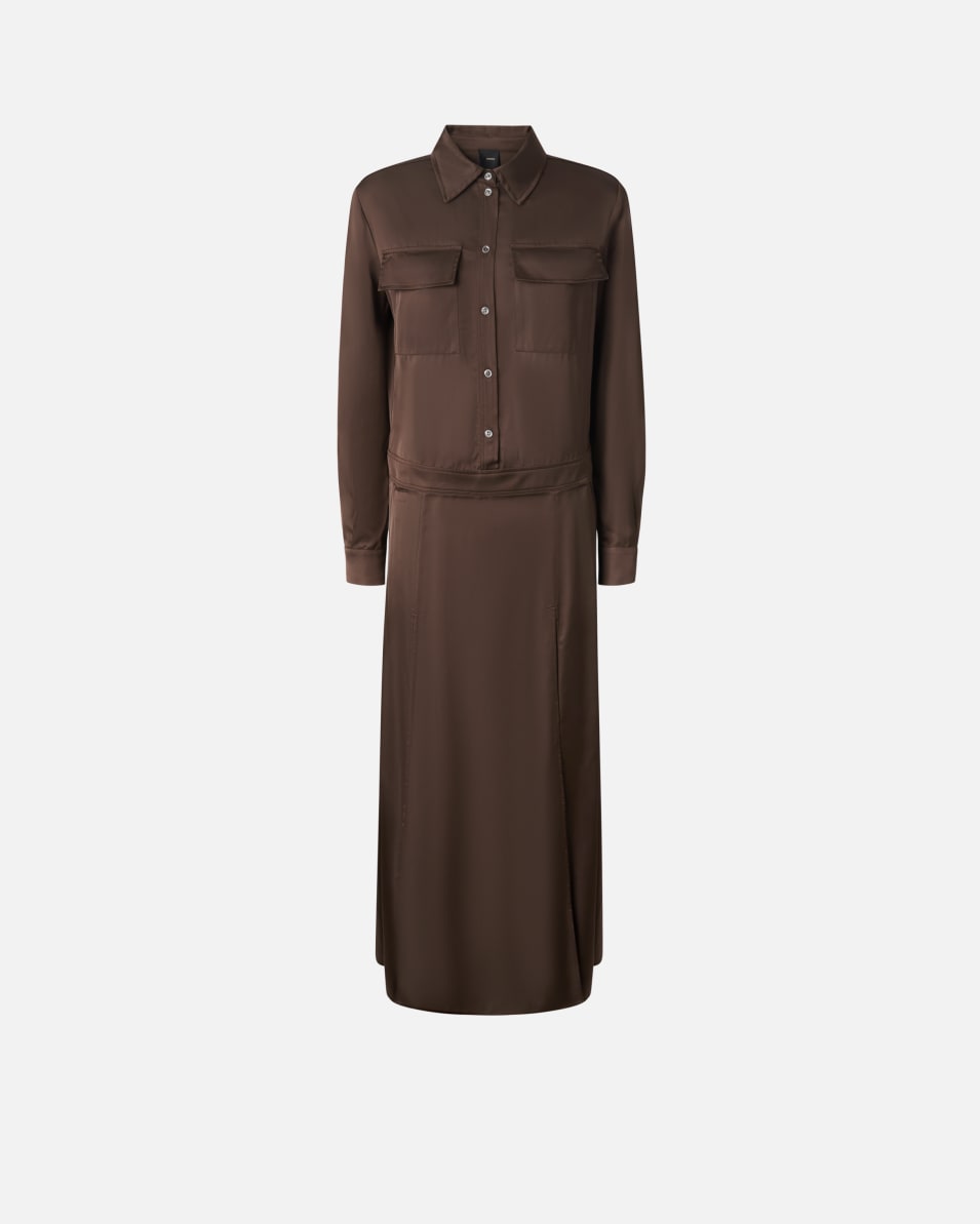 Pinko Langes Kleid aus Satin Flash Sale