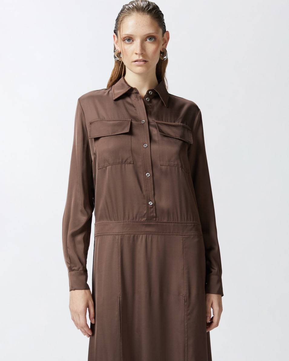 Pinko Langes Kleid aus Satin Flash Sale