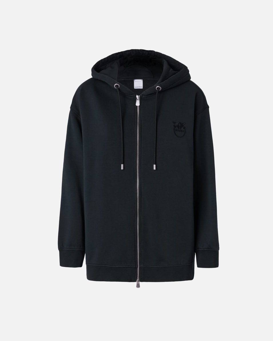 Pinko Sweatshirt mit Reißverschluss und Kapuze mit Logostickerei Preisnachlass