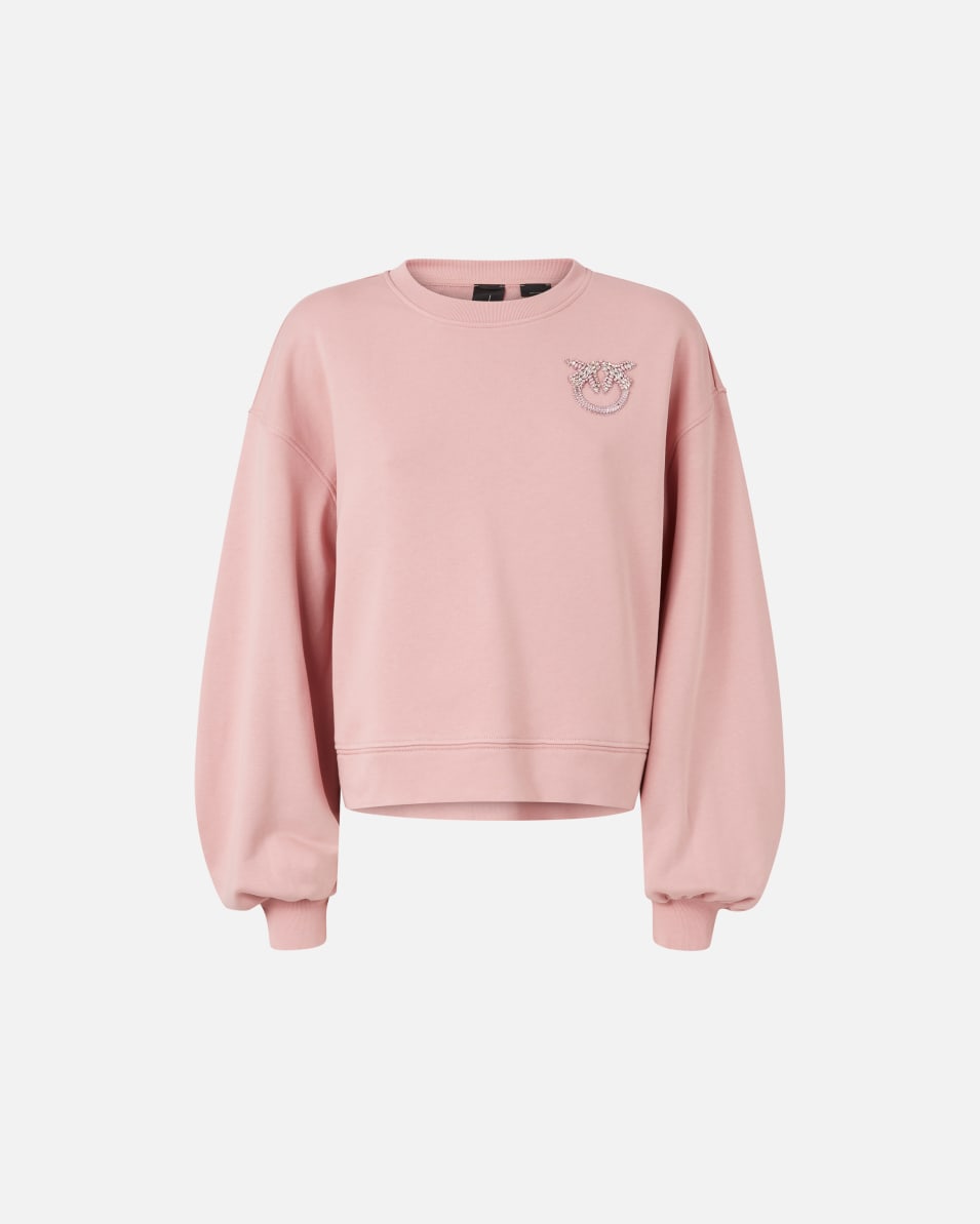 Pinko Sweatshirt mit weiten Ärmeln und Love Birds-Schmuckstickerei Muttertagsangebot