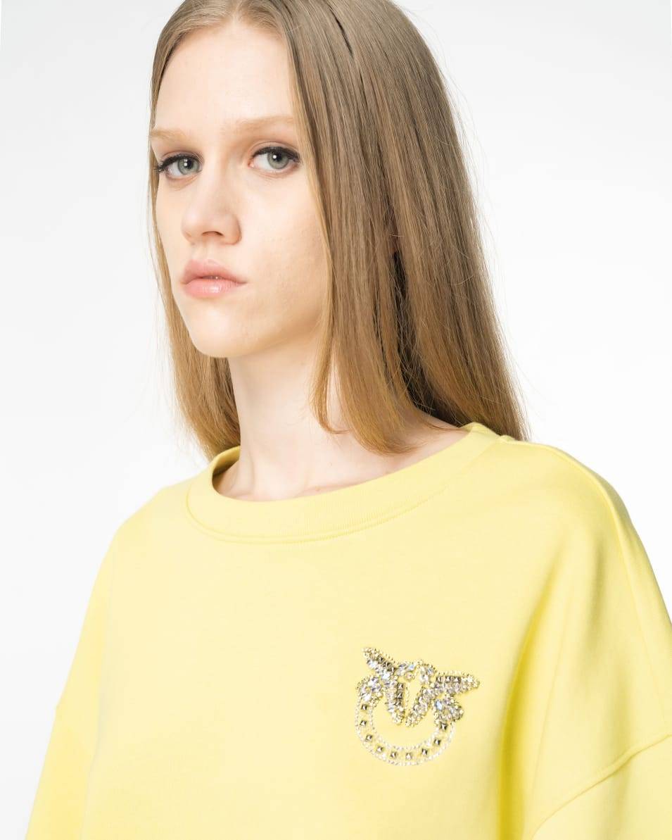 Pinko Boxy-Sweatshirt Love-Birds-Stickerei Outlet