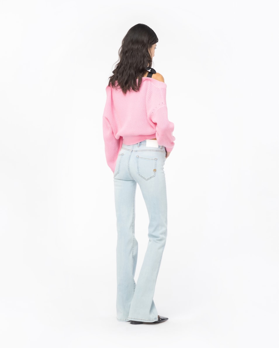 Pinko Schlagjeans Denim Baby Blue Fabrikverkauf