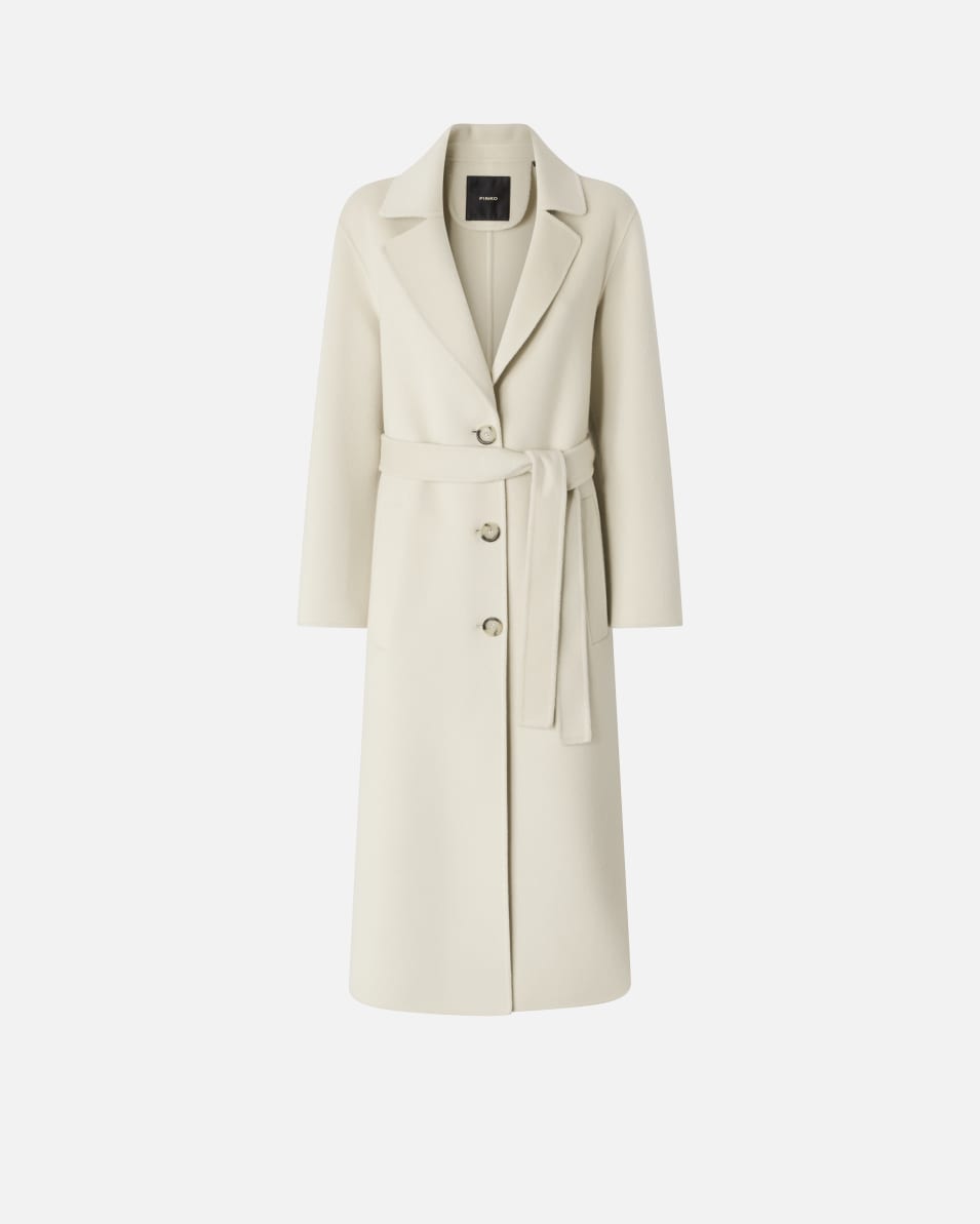 Pinko Langer Mantel mit Gürtel aus Double-Wollstoff Neuheiten