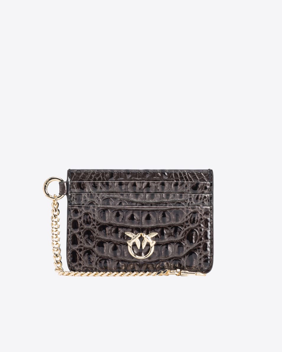 Pinko Leder-Kartenetui mit Kroko-Prägung PINKO Galleria Zeitbegrenzte Promotion