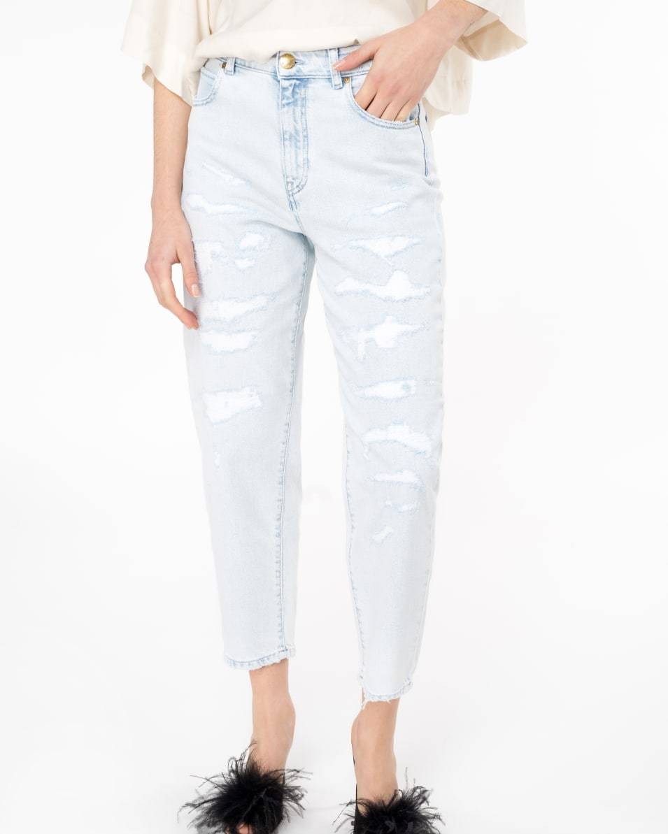 Pinko Jeans Straight Denim mit Rissen Begrenzt auf 3 Tage