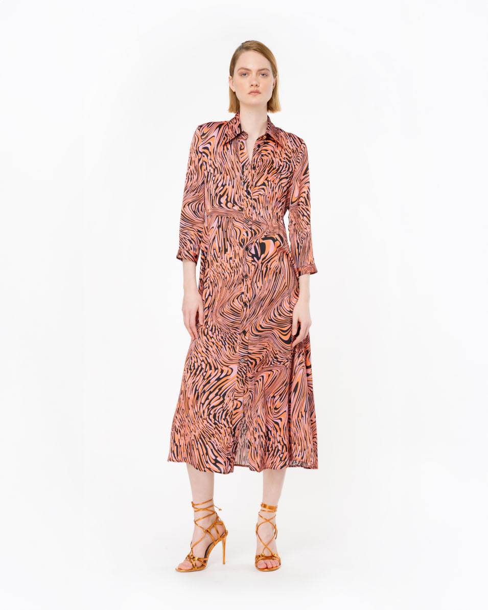 Pinko Hemdblusenkleid verzerrter Print Online