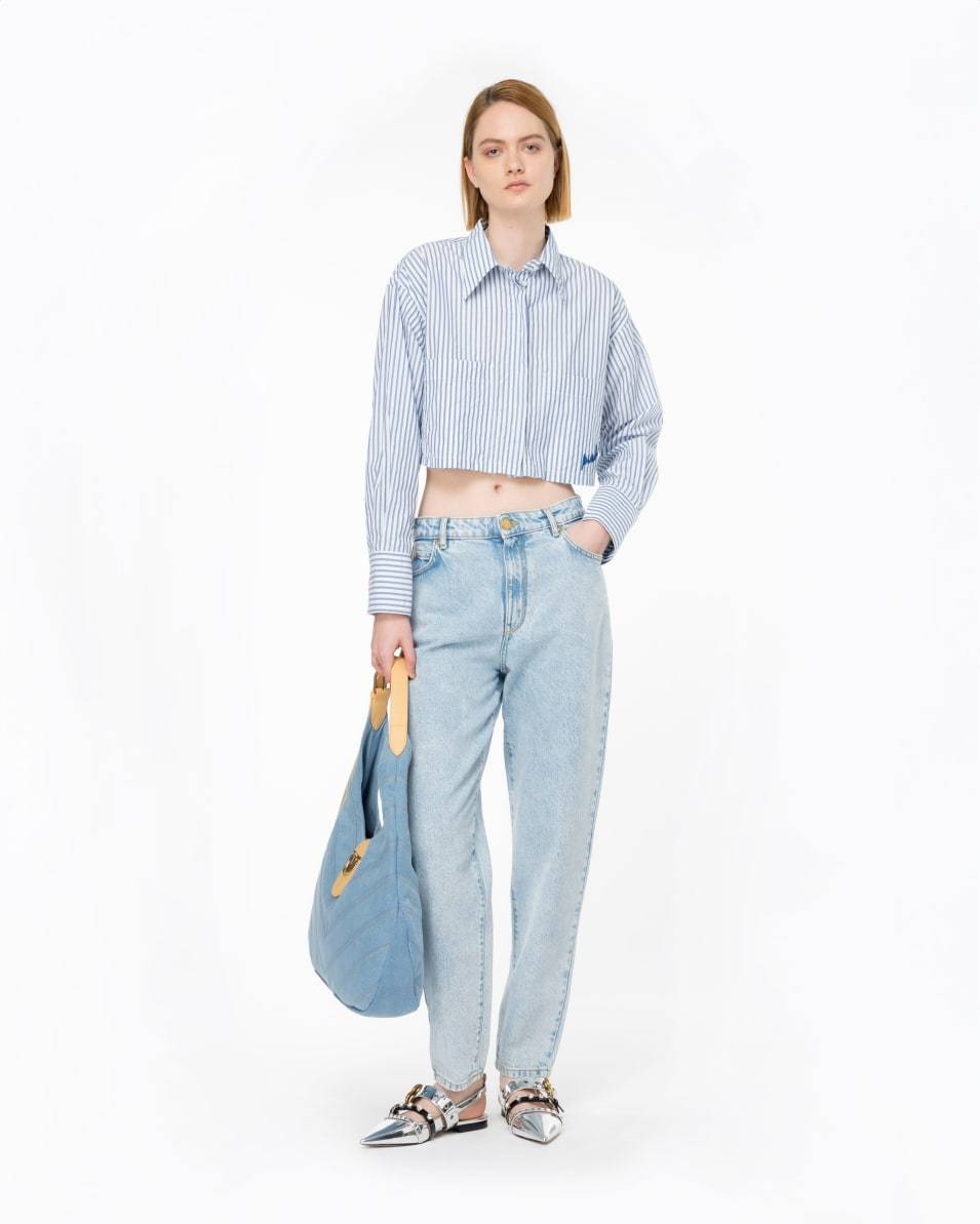 Pinko Cropped-Bluse gestreift Angebote