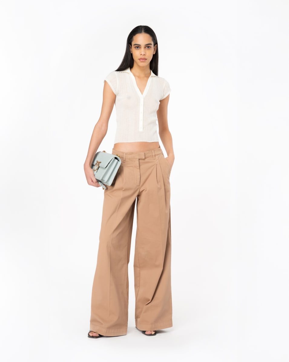 Pinko Wide-Leg-Hose aus Cavalry-Gewebe im Angebot