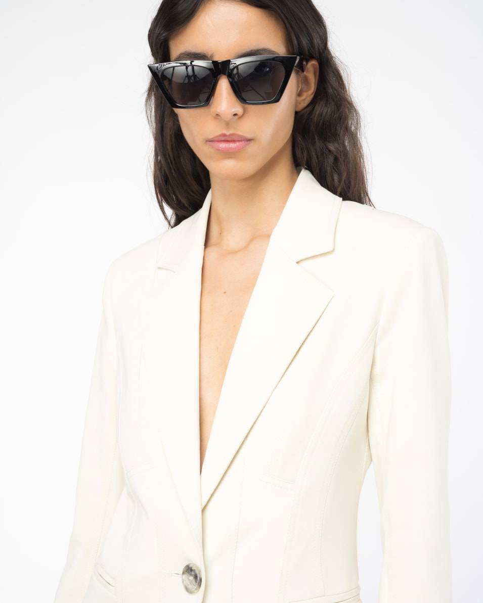 Pinko Einreihiger Blazer aus zwei Materialien Schlussverkauf
